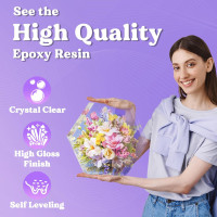 LET'S RESIN 1/2 Gallon Casting Epoxy Resin,Bubble Free & Crystal Clear Epoxy Kit,2 Part Resin and Hardener for Jewelry Making,Crafts,Tumbler,Art 64 oz