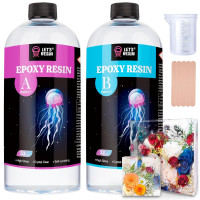 LET'S RESIN 1/2 Gallon Casting Epoxy Resin,Bubble Free & Crystal Clear Epoxy Kit,2 Part Resin and Hardener for Jewelry Making,Crafts,Tumbler,Art 64 oz