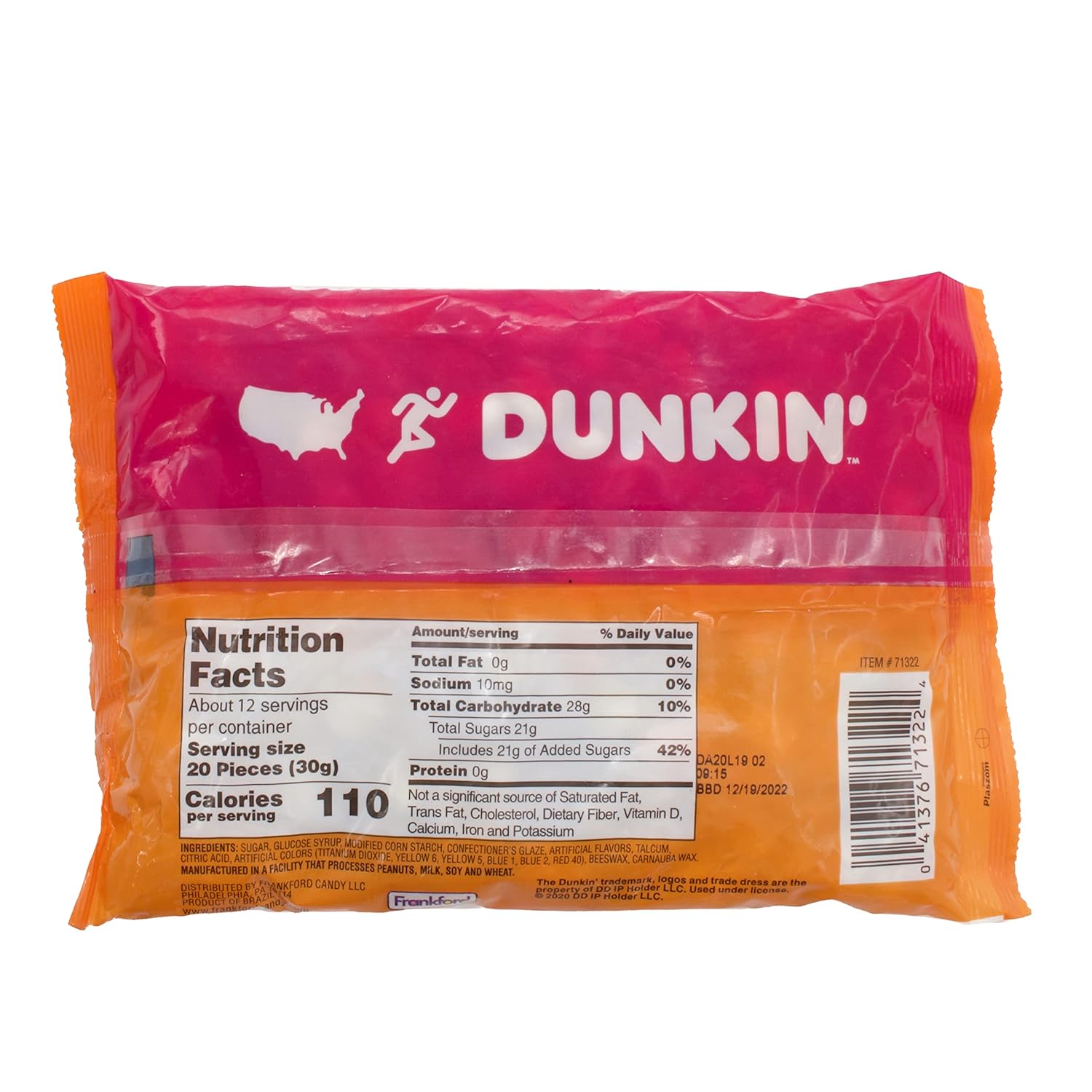 Dunkin' Iced Coffee Flavored Jelly Beans Candy, 2 Pack, Snacks & Sweets By Frankford Candy