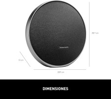 Harman Kardon Onyx Studio 9 - Portable Stereo Bluetooth Home Speaker with Built-in Battery and USB Charging, self-Tuning, and Multi-Speaker Connection by Auracast - Black