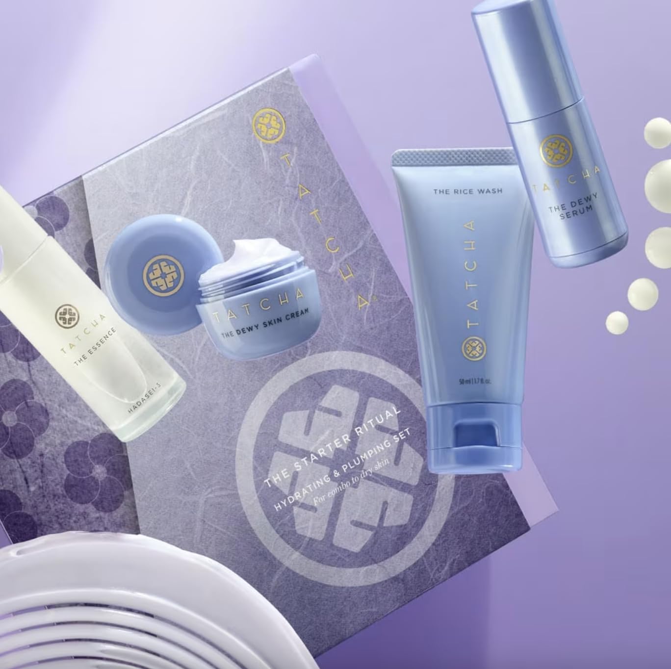 Tatcha The Starter Ritual Set - Ultra Hydrating for Dry Skin | 2 Week Introductory Set | $102 Value
