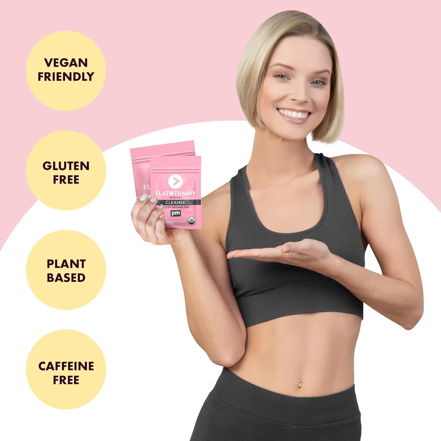Flat Tummy Tea – 2-step, 4 Week Program – Detox Tea to Boost Energy & Reduce Bloating* - All Natural Detox Cleanse w/ Green Tea, Lemon Balm, Dandelion, Fennel, & More - Digestion support Tummy Tea 1 Pack