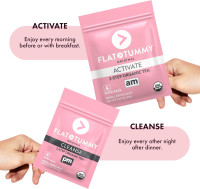 Flat Tummy Tea – 2-step, 4 Week Program – Detox Tea to Boost Energy & Reduce Bloating* - All Natural Detox Cleanse w/ Green Tea, Lemon Balm, Dandelion, Fennel, & More - Digestion support Tummy Tea 1 Pack