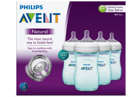 Philips AVENT Natural Bottle, Teal, 9 Ounce, 4 Count Pack of 4 Teal