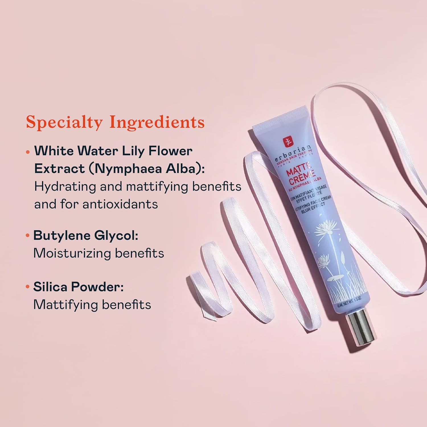 Erborian Matte Face Cream - Mattifying & Blurring Primer for Excess Sebum - Multi-Purpose Facial Primer Blurs the Appearance of Pores for a Natural Powdery Finish1.5 Oz