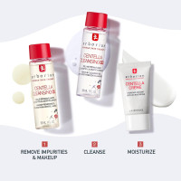 Erborian Centella Routine Travel Kit with Facial Cleansing Oil Makeup Remover (1 fl oz), Facial Cleansing Gel (1 fl oz) & Face Moisturizer Cream (20 ml) - Skin Care for Hydrated & Fresh-Looking Skin