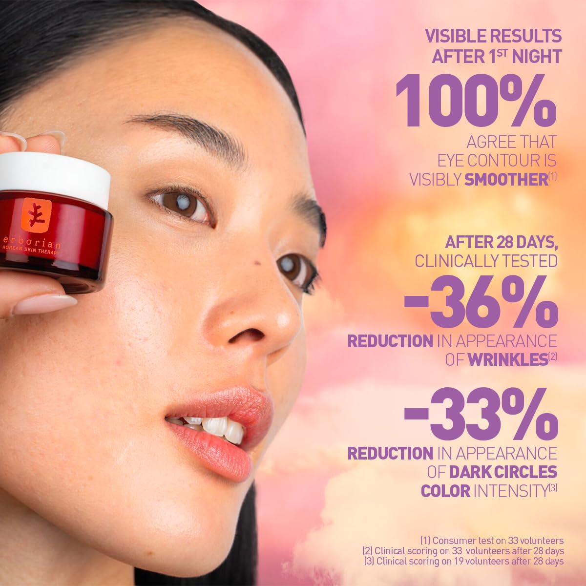 Erborian Skin Therapy Eye Cream, Multi-Perfecting Anti-Aging, Illuminates, De-Puffs, Firms, Hydrates With Caffiene, Lightweight, Korean Skincare, 15mL