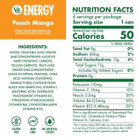 V8 Energy Peach Mango Energy Drink, 8 fl oz Can (24 Pack) Peach Mango 8 Fl Oz (Pack of 24)