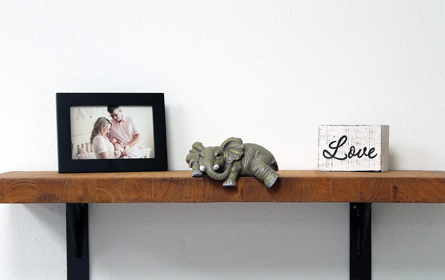 Nature's Mark Elephant Shelf Sitter Resin Statue Figurine Home Decorative Accent Décor - 2.5