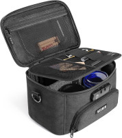 OZCHIN Smell Proof Bag with Combination Lock, Smell Proof Box Activated Carbon Fiber Smoking Accessories, Smell Proof Container, Great Gifts for Father’s Day, Premium Odor Proof Bag Black