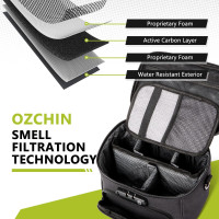 OZCHIN Smell Proof Bag with Combination Lock, Smell Proof Box Activated Carbon Fiber Smoking Accessories, Smell Proof Container, Great Gifts for Father’s Day, Premium Odor Proof Bag Black