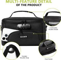 OZCHIN Smell Proof Bag with Combination Lock, Smell Proof Box Activated Carbon Fiber Smoking Accessories, Smell Proof Container, Great Gifts for Father’s Day, Premium Odor Proof Bag Black