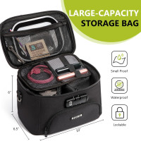 OZCHIN Smell Proof Bag with Combination Lock, Smell Proof Box Activated Carbon Fiber Smoking Accessories, Smell Proof Container, Great Gifts for Father’s Day, Premium Odor Proof Bag Black