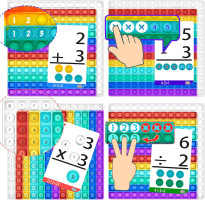 Math Games for Kids - Flash Cards for Kids - Pop it Practice with Addition, Subtraction, Multiplication & Division - Ideal for Math Learning and Skill Building. Math Flash Cards
