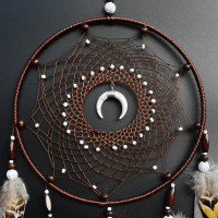 Urdeoms Large Dream Catchers for Bedroom Adult Brown Boho Dream Catcher Wall Decor with Turquoise Hanging Ornament Teen Dorm Room Decor Festival Gift (NO.9)