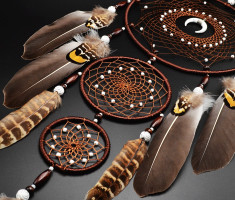 Urdeoms Large Dream Catchers for Bedroom Adult Brown Boho Dream Catcher Wall Decor with Turquoise Hanging Ornament Teen Dorm Room Decor Festival Gift (NO.9)