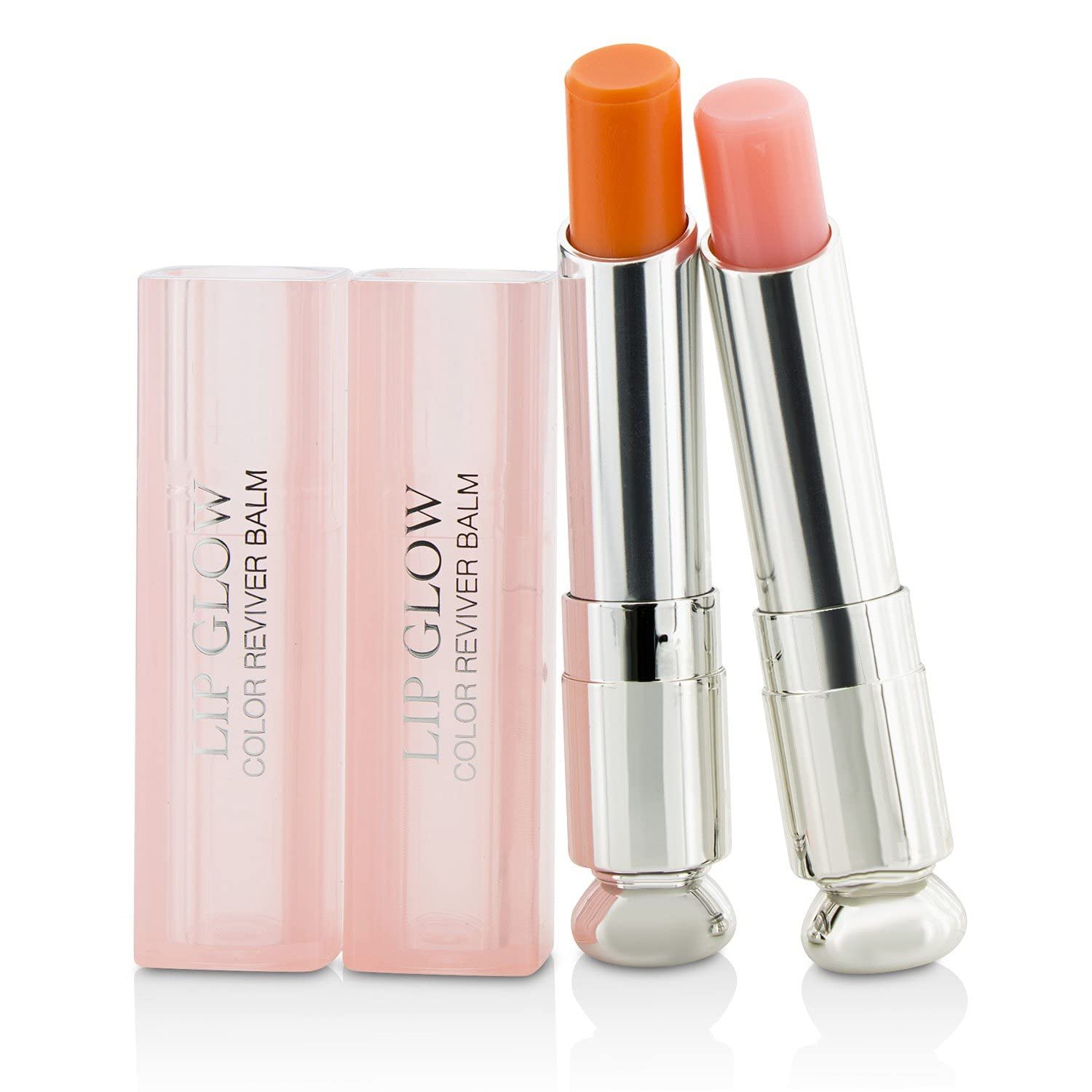 Christian Dior Addict Duo Lip Glow Set (No. 001 Pink + No. 004 Coral) 2 X 0.12 Ounce
