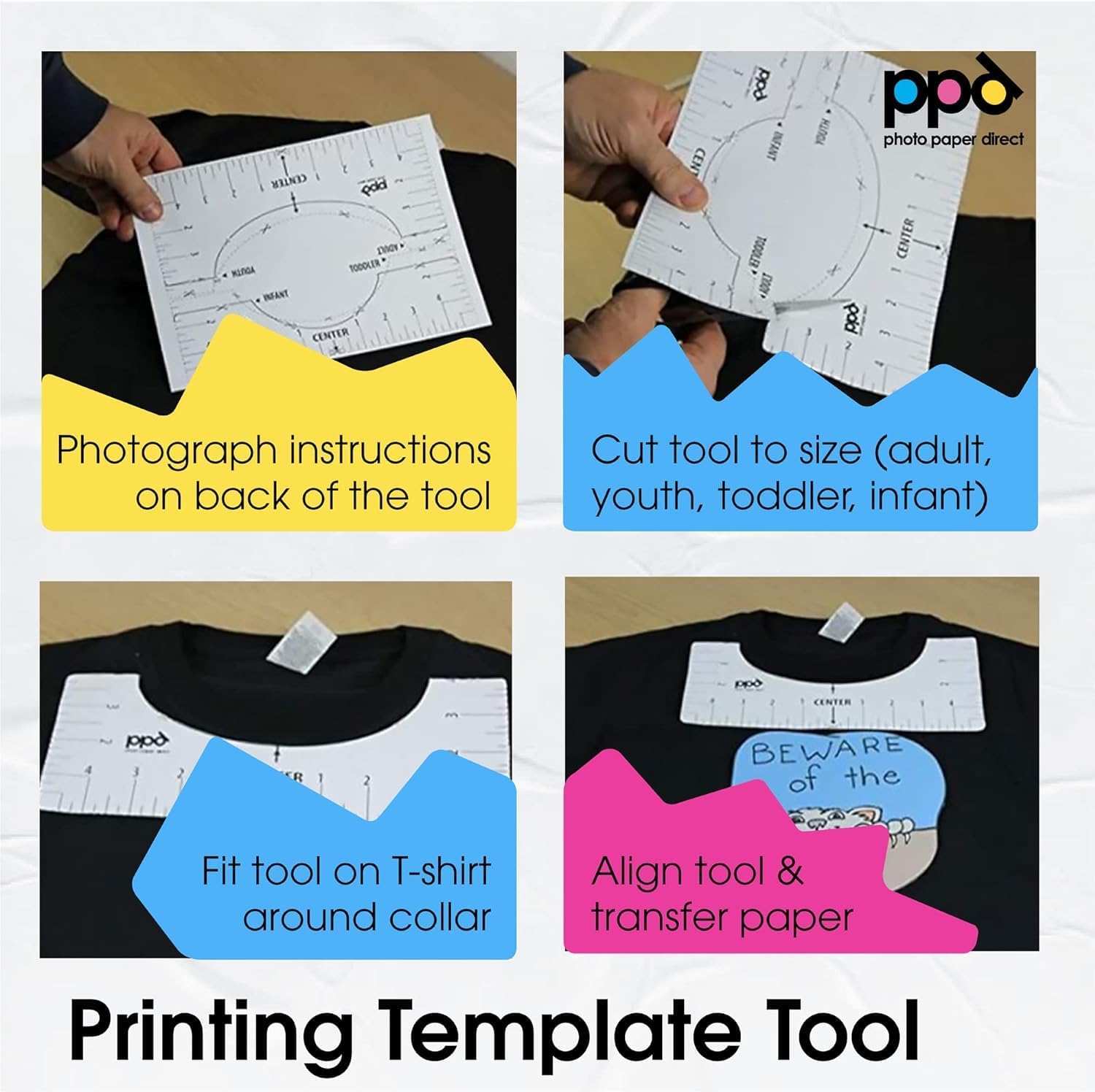 PPD 10 Sheets 8.5x11 - Inkjet Iron-on Heat Transfer Paper for Black & Dark Fabric and T-Shirts - Premium - PPD-4-10 10 Sheets (8.5 x 11)