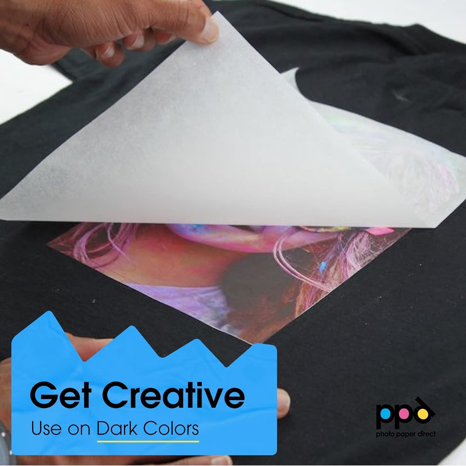 PPD Iron on Transfer Paper for Dark Fabric Compatible with Inkjet Printer, 8.5 x 11 Printable T Shirt Heat Transfer Papers, Custom Print Photo, Durable, Flexible & Machine Washable (10 Sheets) 10 Sheets (8.5 x 11)
