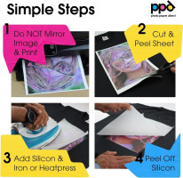 PPD 10 Sheets 8.5x11 - Inkjet Iron-on Heat Transfer Paper for Black & Dark Fabric and T-Shirts - Premium - PPD-4-10 10 Sheets (8.5 x 11)