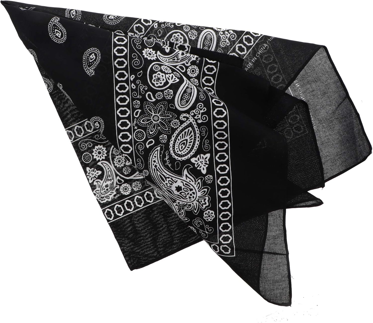 Motique Accessories Extra Large Paisley Bandana 27x27 Inch - Set of 4 2 Olive 2 Black