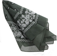 Motique Accessories Extra Large Paisley Bandana 27x27 Inch - Set of 4 2 Olive 2 Black