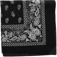 Motique Accessories Extra Large Paisley Bandana 27x27 Inch - Set of 4 2 Olive 2 Black