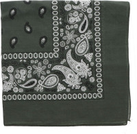 Motique Accessories Extra Large Paisley Bandana 27x27 Inch - Set of 4 2 Olive 2 Black