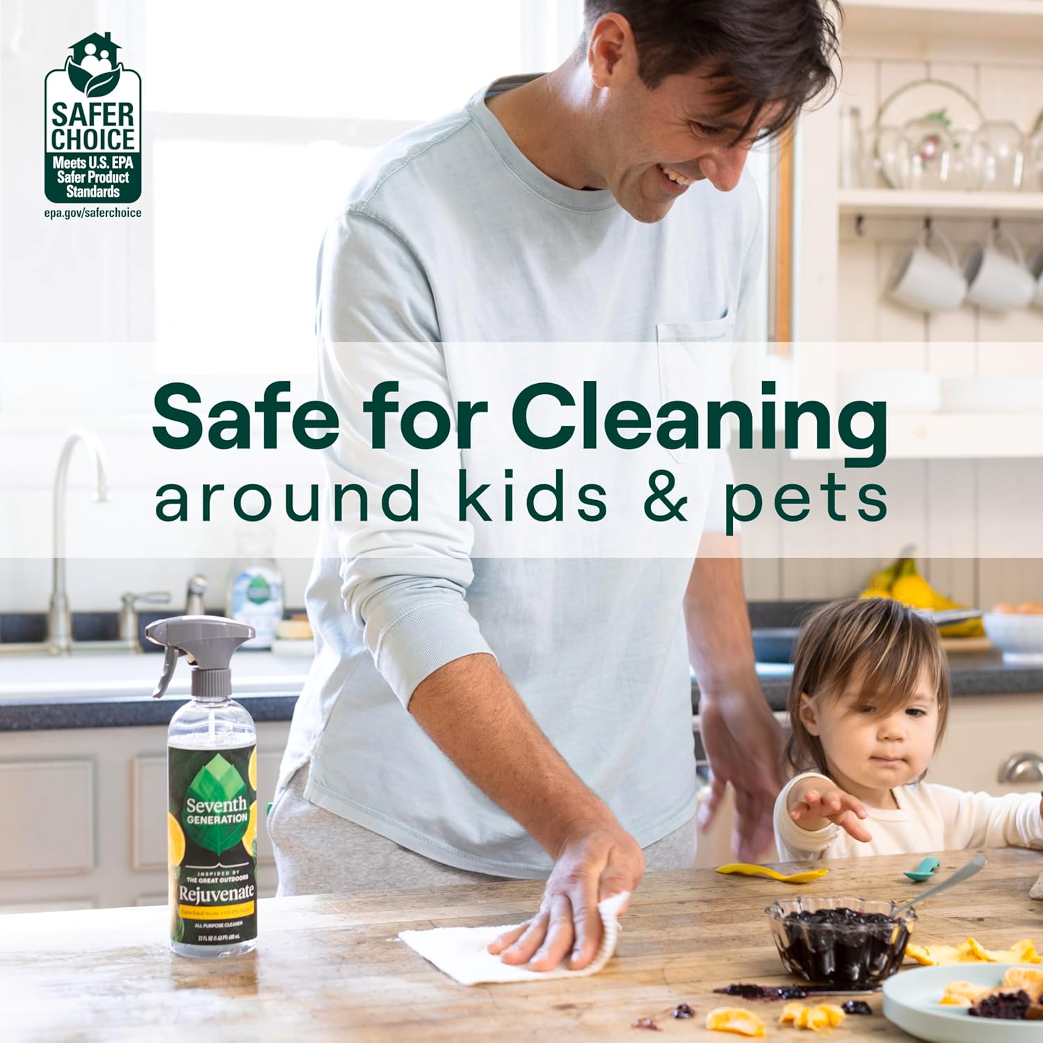 Seventh Generation All Purpose Cleaner Rejuvenating Yuzu Basil, For All Surfaces, 23 fl oz, Pack of 4 Yuzu Basil 23 Fl Oz (Pack of 4)