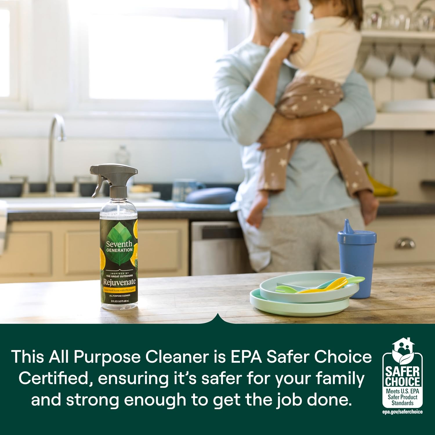 Seventh Generation All Purpose Cleaner Rejuvenating Yuzu Basil, For All Surfaces, 23 fl oz, Pack of 4 Yuzu Basil 23 Fl Oz (Pack of 4)