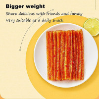 Spicy Strips - Spicy Gluten Latiao, Chinese Special Casual Snack Food, Made From Wheat/Chili/Spice, Low Sugar and Low Calories, Best Vegan, 102g (Pack of 3) 102g*2