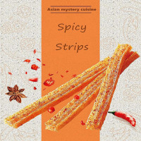 Spicy Strips - Spicy Gluten Latiao, Chinese Special Casual Snack Food, Made From Wheat/Chili/Spice, Low Sugar and Low Calories, Best Vegan, 102g (Pack of 3) 102g*2