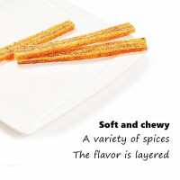 Spicy Strips - Spicy Gluten Latiao, Chinese Special Casual Snack Food, Made From Wheat/Chili/Spice, Low Sugar and Low Calories, Best Vegan, 102g (Pack of 3) 102g*2