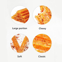 Spicy Strips - Spicy Gluten Latiao, Chinese Special Casual Snack Food, Made From Wheat/Chili/Spice, Low Sugar and Low Calories, Best Vegan, 102g (Pack of 3) 102g*2