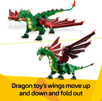 LEGO Creator 3 in 1 Medieval Dragon Toy - Building Toy with 3 Build Options, Dragon, Sea Serpent, or Phoenix - Fantasy Set for Kids, Boys and Girls, Ages 9+ - Gift Idea for Birthdays - 31161
