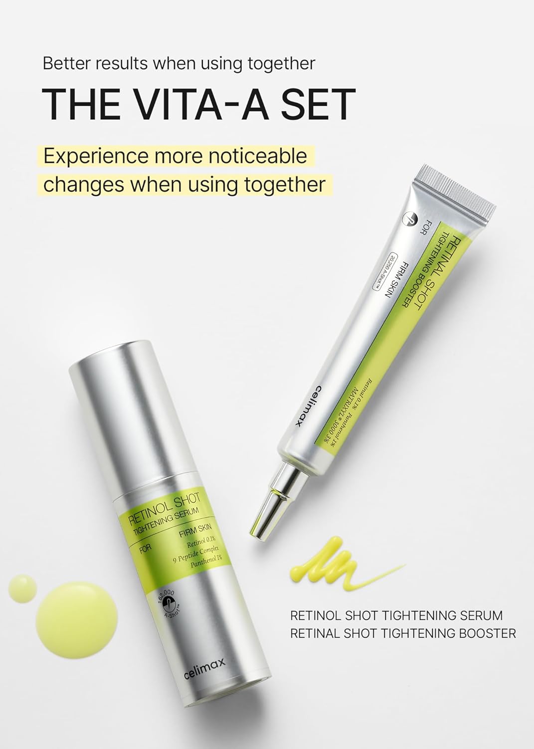 celimax The Vita A Retinal Shot Tightening Booster | with Retinal 0.1%, Matryxyl 3%, Pore Minimizer, Wrinkles & Fine Lines, Firmer Skin, 15ml 0.5 Ounce (Pack of 1)