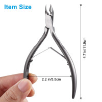 Cuticle Trimmer 3/4 Jaw Extremely Sharp Cuticle Nippers Scissors Stainless Steel Clippers Cutter Remover Pedicure Manicure Nail Tool, opove X7, Space Gray X7 Nippers Gray