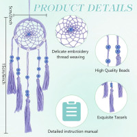 INFUNLY 24PCS DIY Small Dream Catcher Kits for Beginners Colorful Handmade Dreamcatcher Kit for Starters DIY Mini Ornament Making Kit for Bedroom Car Mirror Keychain bag Bohemian Decoration Craft Gift