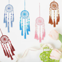 INFUNLY 24PCS DIY Small Dream Catcher Kits for Beginners Colorful Handmade Dreamcatcher Kit for Starters DIY Mini Ornament Making Kit for Bedroom Car Mirror Keychain bag Bohemian Decoration Craft Gift