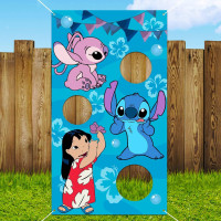 Stitch Party Supplies, Stitch Toss Games with 4 Bean Bags Set, Party Games Hanging Banner Outdoor Throwing Game for Boys Girls, Stitch Party Activities Decorations Gifts