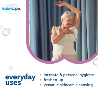 WaterWipes Sensitive+ Body & Intimate Wipes, 3-In-1 Cleans, Cares, Protects, 99.9% Water, Unscented & Hypoallergenic Hygiene Wet Wipes, Adult Care, 90 Wipes (3 Packs)