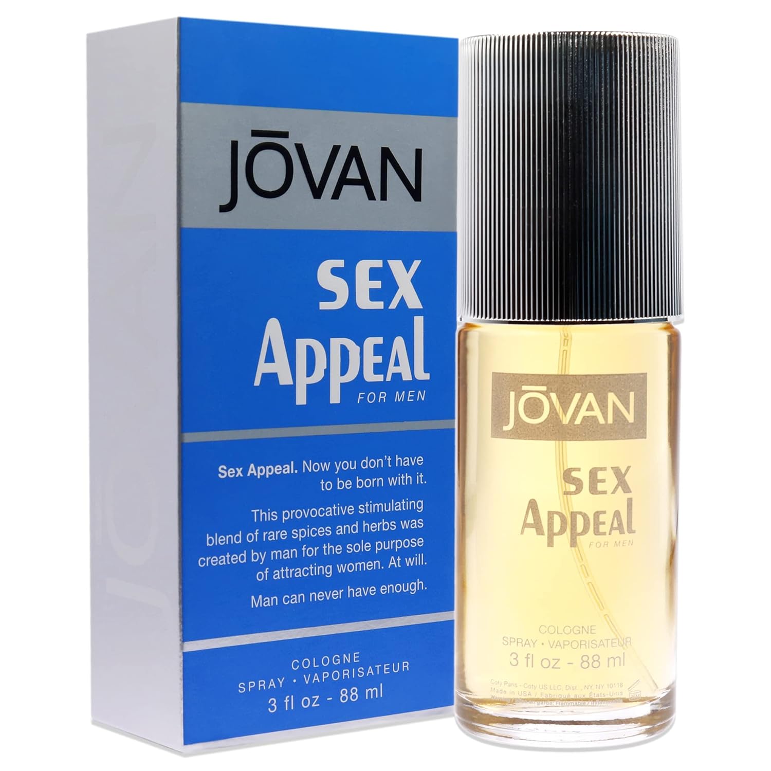 Jovan Sex Appeal for Men Cologne Spray, 3 Fl Oz Sex Appeal, Jovan 3 Fl Oz (Pack of 1)