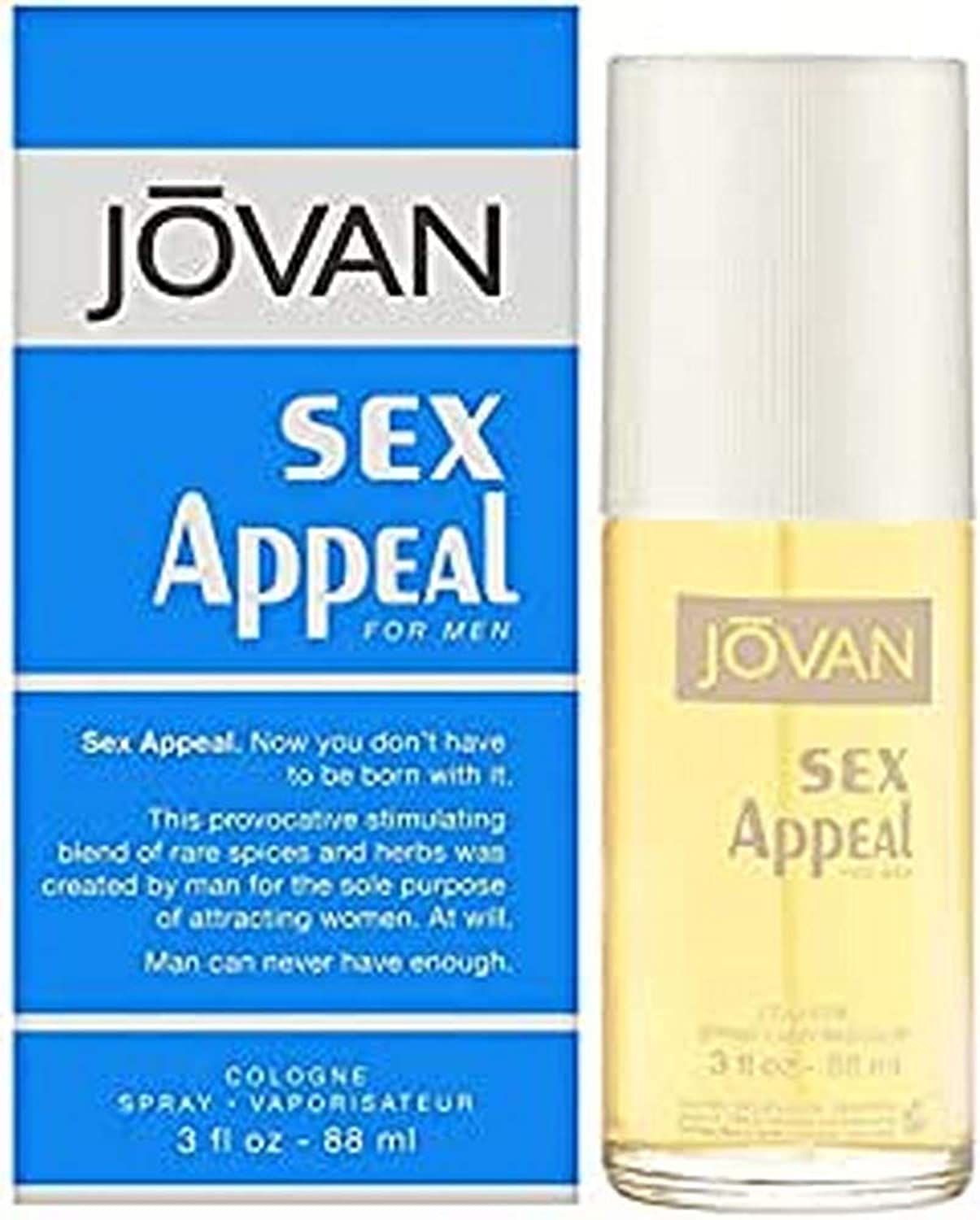 Jovan Sex Appeal for Men Cologne Spray, 3 Fl Oz Sex Appeal, Jovan 3 Fl Oz (Pack of 1)