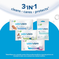 WaterWipes Sensitive+ On The Go Wipes, 3-In-1 Cleans, Cares, Protects, 99.9% Water, Unscented & Hypoallergenic Wet Wipes, 224 Count (8 Packs) 28 Count (Pack of 8)