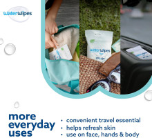 WaterWipes Sensitive+ On The Go Wipes, 3-In-1 Cleans, Cares, Protects, 99.9% Water, Unscented & Hypoallergenic Wet Wipes, 224 Count (8 Packs) 28 Count (Pack of 8)
