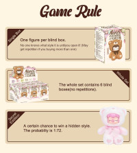 ROBOTIME Plush Doll Blind Box Figure,7 Inches Cute Anime Plush Doll Mystery Box Popular Collectible Toy Creative Kits for Birthday Gifts/Christmas Holiday Chocolate Colorful Plush Bear (1 pcs)