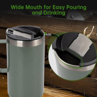 Replacement Cup Lid Compatible with Stanley 24oz Classic Legendary Camp Mug, Cup Cover with Bottle Opener, Wide Mouth Beer Lid, Black