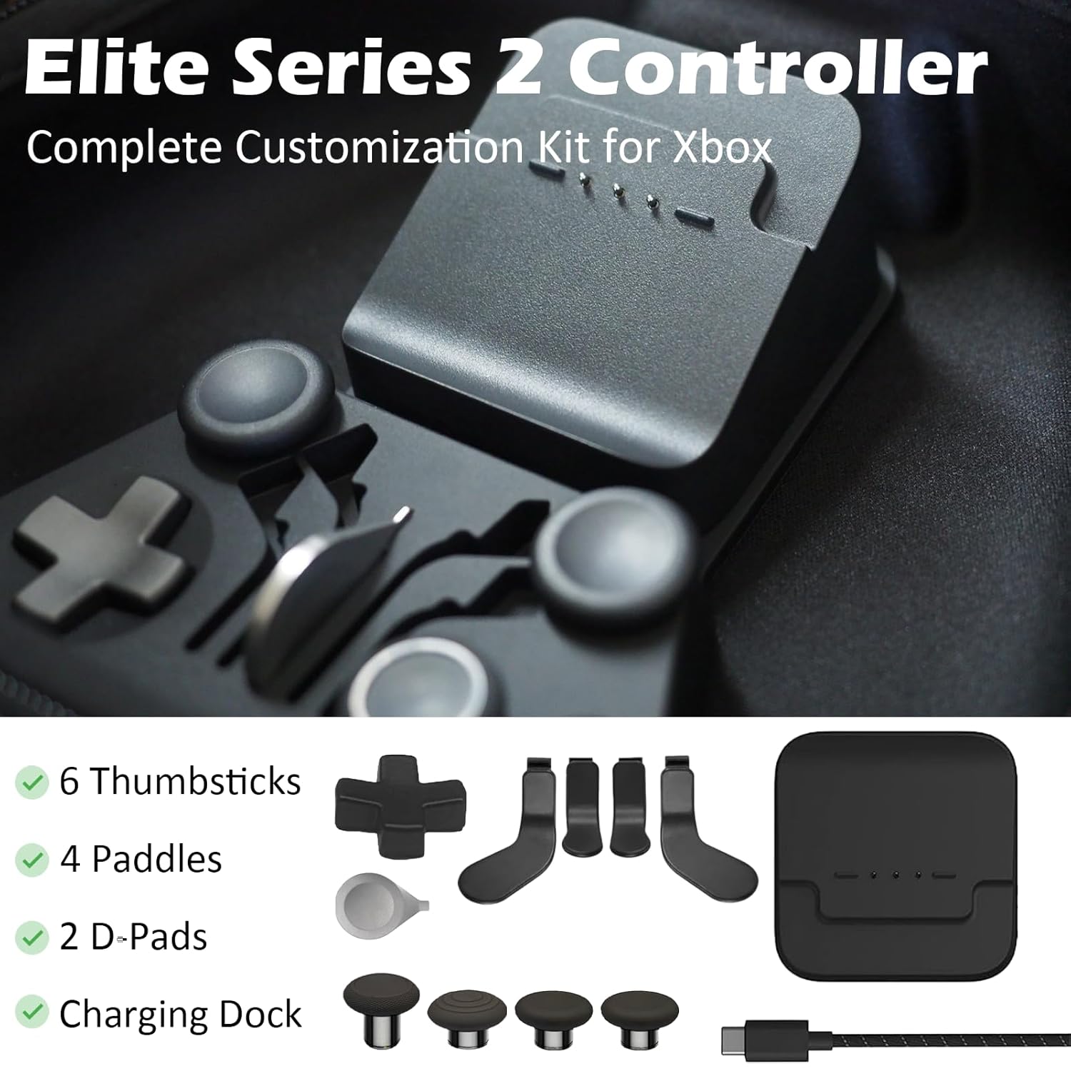 Elite Series 2 Controller Compatible For Xbox Elite Series 2 Controller-Black,Gamepad Compatible With Xbox Series X, Xbox Series S, Xbox One,Gaming controller With Accessory Bag [video game]