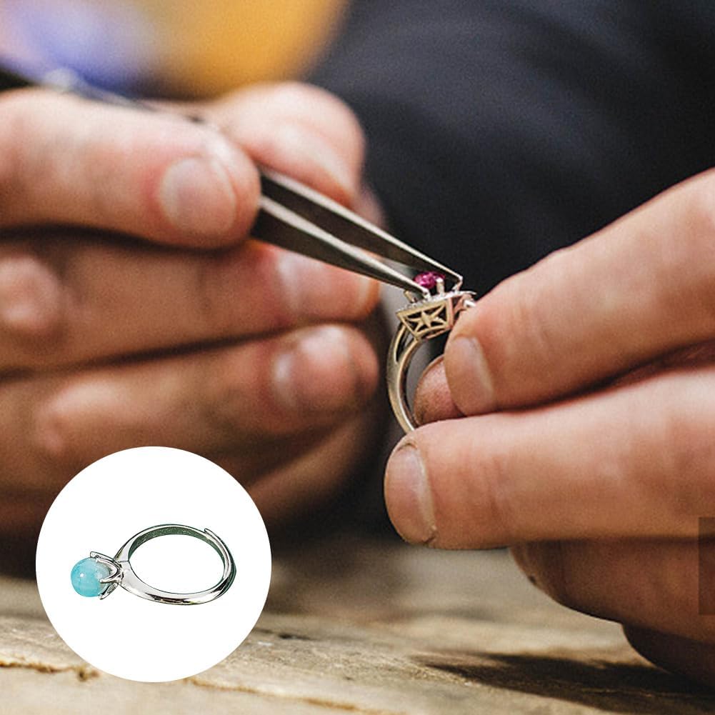 6 Pcs Brass Ring Bases, Adjustable Prong Ring Settings Platinum Ring Blank Finger Ring Findings for Crafting Jewelry Making