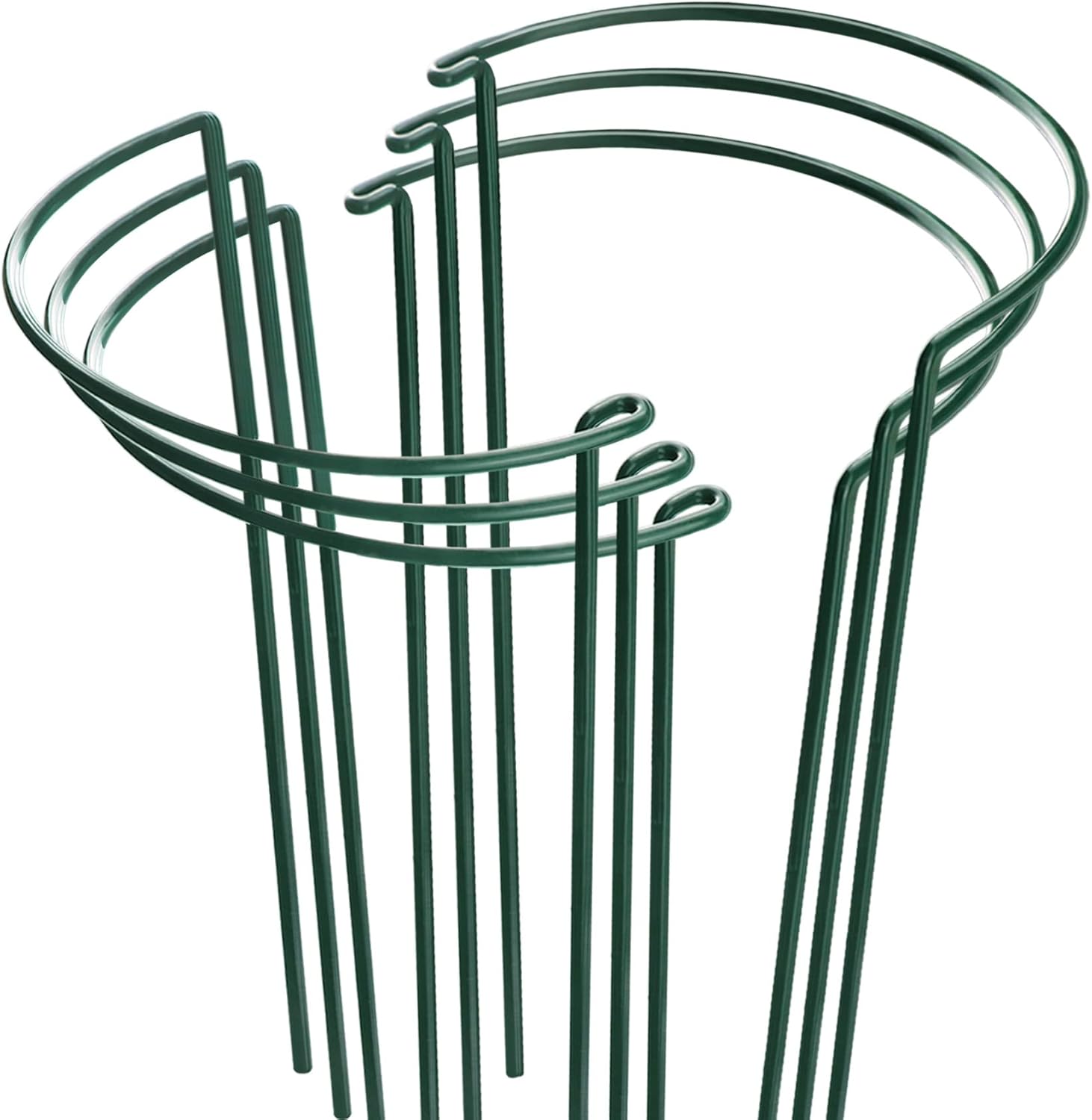 HiGift Plant Support Stakes, 6 Pack Metal Peony Cages and Supports, Garden Stakes Plant Support Cage, Large Plant Support Ring for Outdoor Indoor Snake Plant Peony Rose Flowers Vine (10